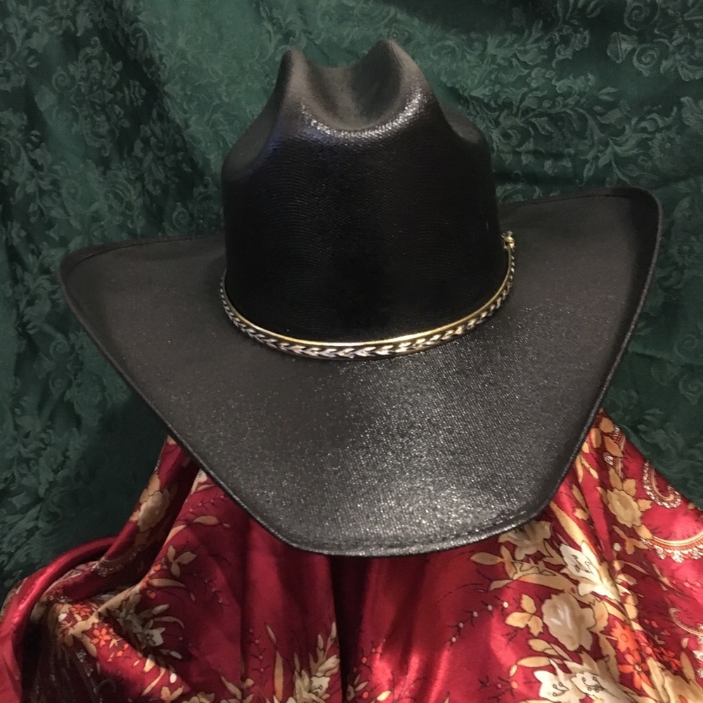 New Black Canvas Cowgirl Cowboy Hat
